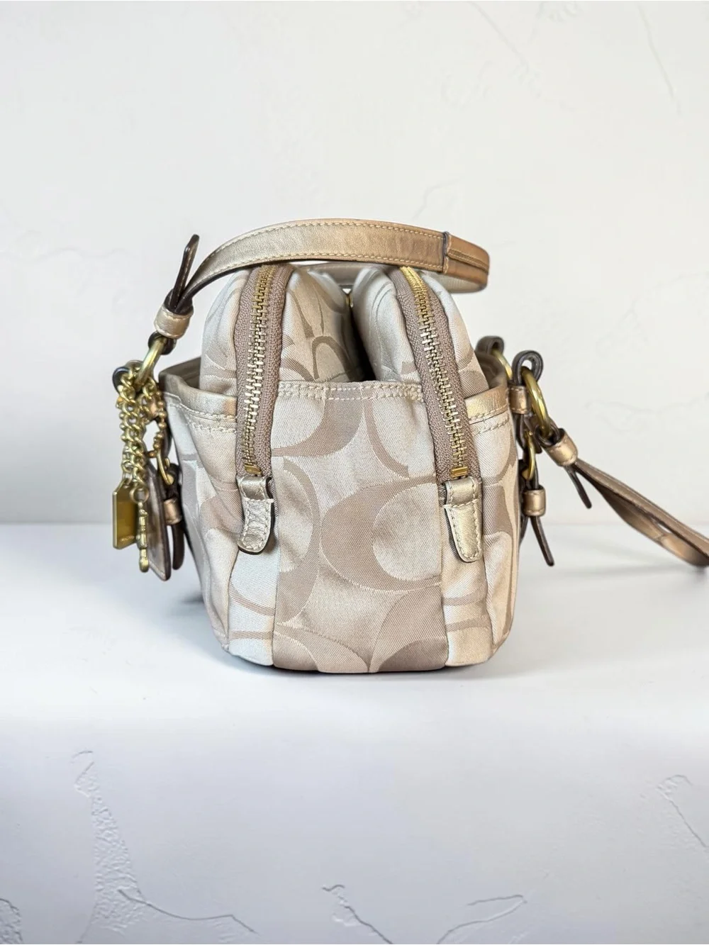 Coach Y2K Sig Bonnie Satchel in Champagne/Gold